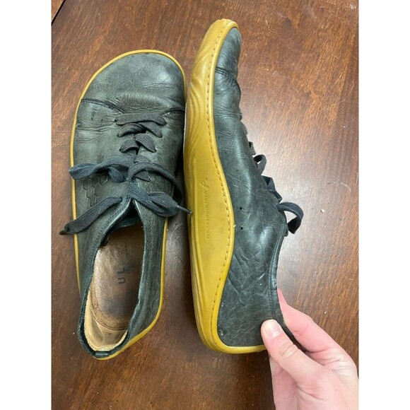 VivoBarefoot Addis Mens Black Sneakers 11.5 45M Leather Trainer Low Top Comfort - Picture 4 of 8